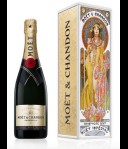 Moët & Chandon Imperial Brut Champagne blik Alphonse Mucha (gele jurk)